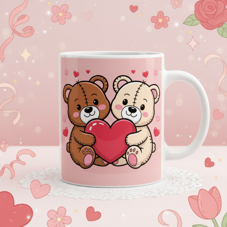 Sip Happens ☕✨ – Ceramic Love Mugs & Washable Coasters for Everyday Romance 4 - Mug