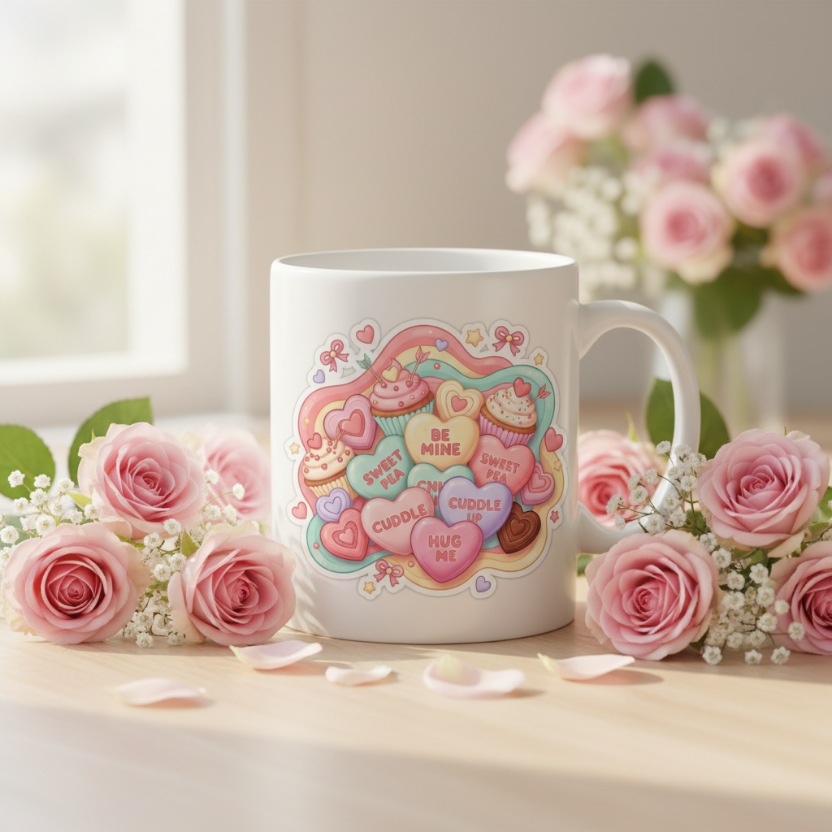 Sip Happens ☕✨ – Ceramic Love Mugs & Washable Coasters for Everyday Romance 9 - Mug