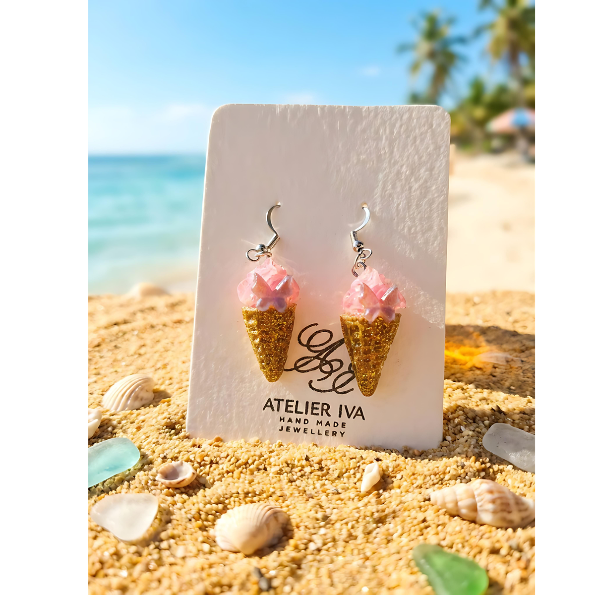 Ice Cream Cone Dangle Earrings