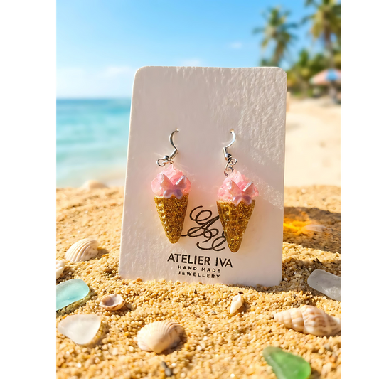 Ice Cream Cone Dangle Earrings