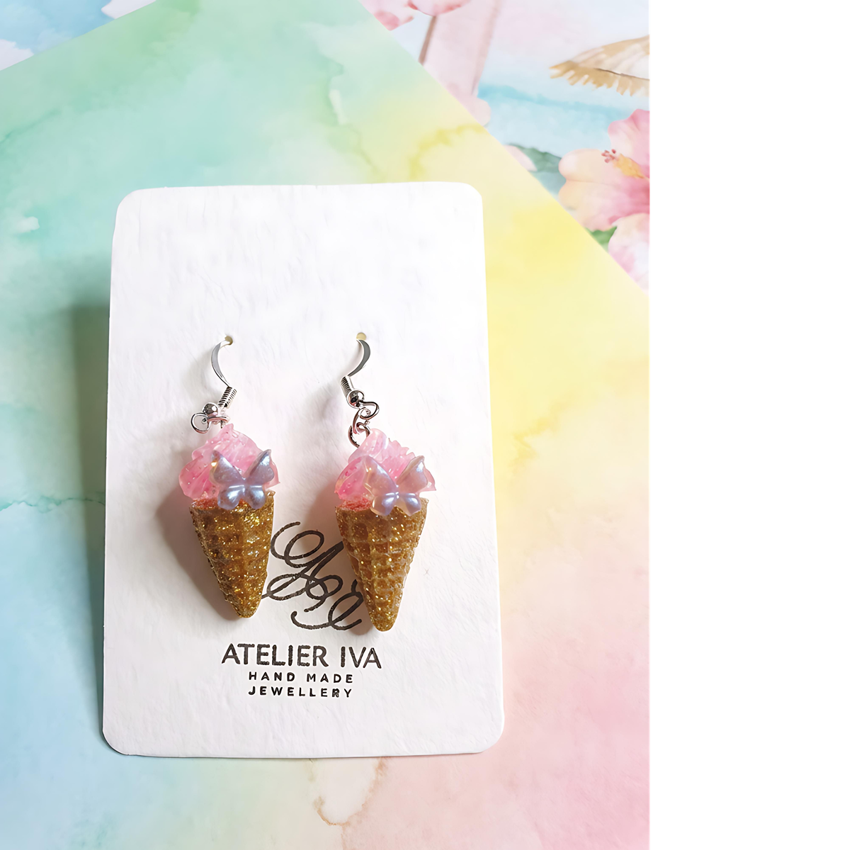 Ice Cream Cone Dangle Earrings