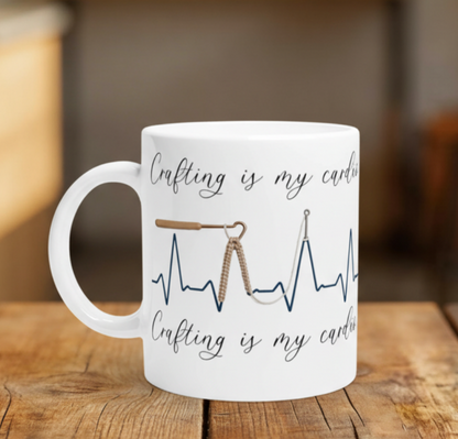 Crafting is My Cardio Mug – Funny Crafter Gift | 250ml Ceramic Coffee Cup - J & I Vision