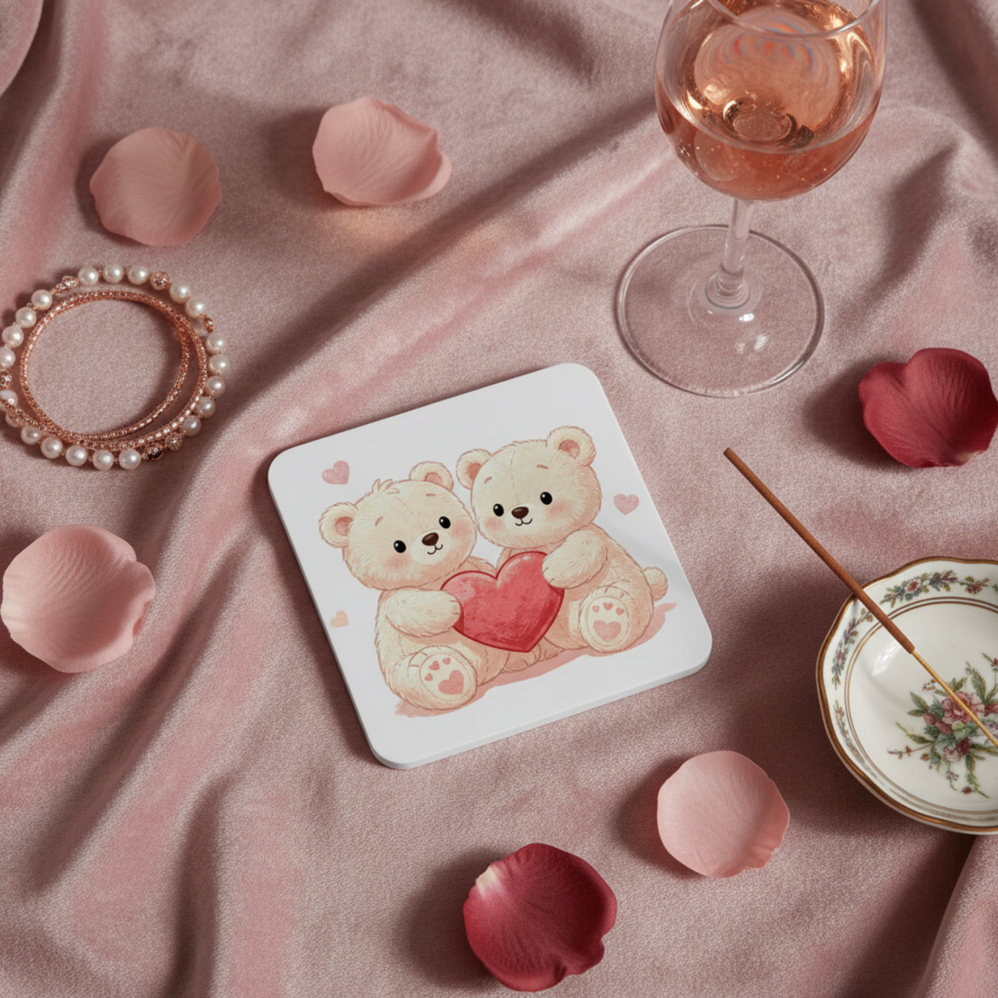 Sip Happens ☕✨ – Ceramic Love Mugs & Washable Coasters for Everyday Romance 2 - Coaster