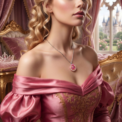 Pink Resin Pearl & Bow Necklace - J & I Vision