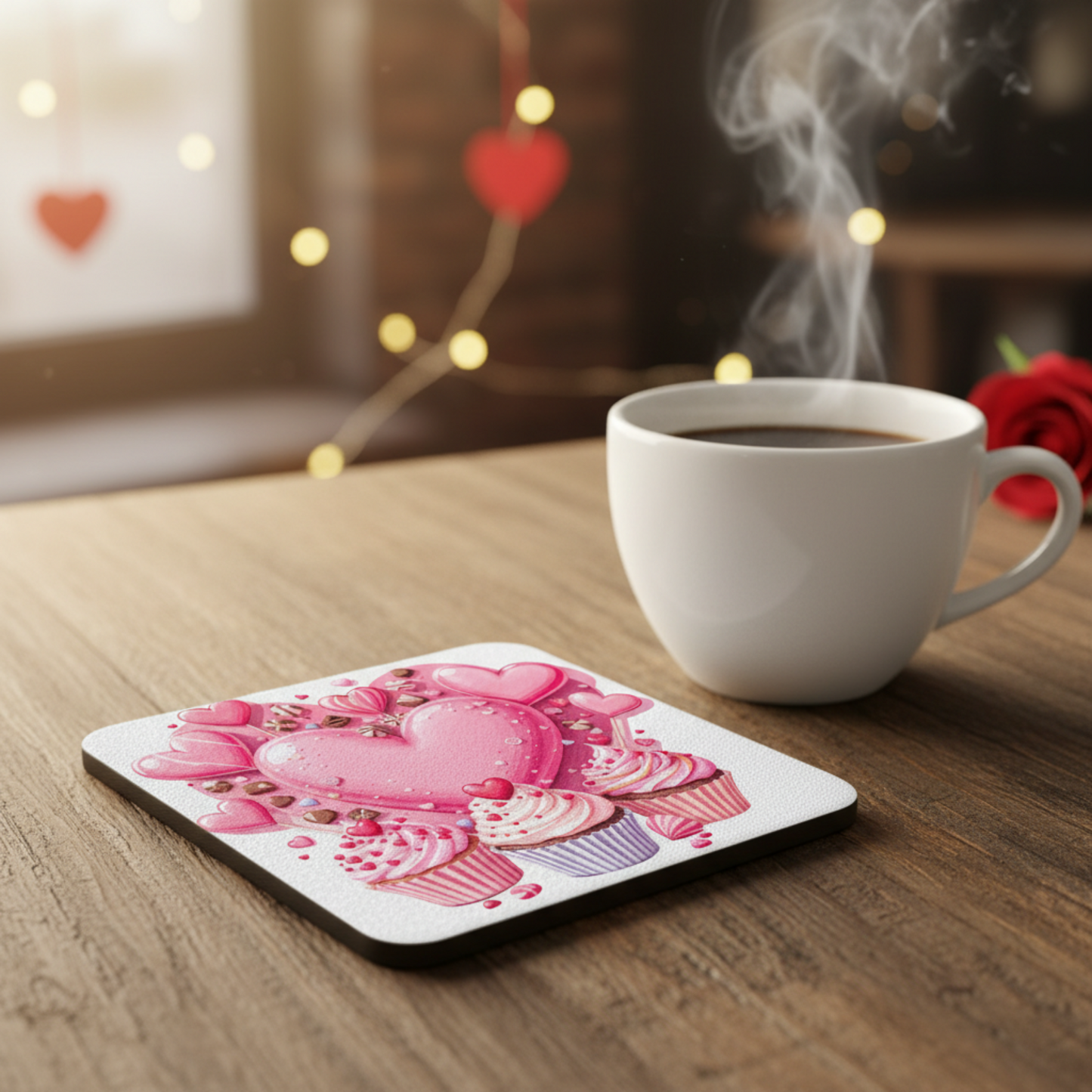 Sip Happens ☕✨ – Ceramic Love Mugs & Washable Coasters for Everyday Romance 12 - Coaster