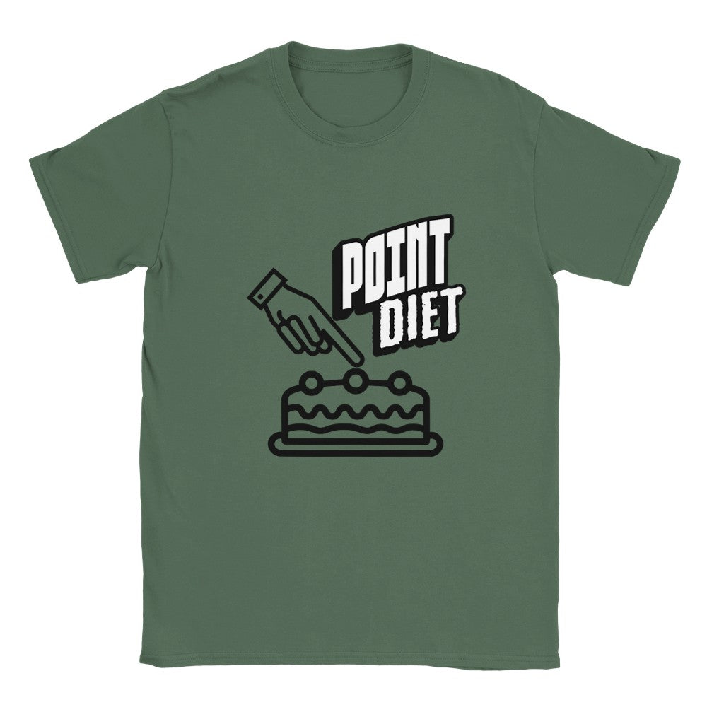 Point Diet T-Shirt - Fun Graphic Tee - Soft & Stylish Gift - Military Green / S - T-shirt