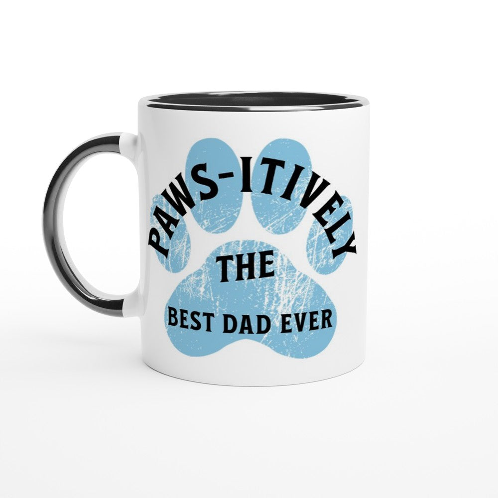 Pawsitively the Best Dad Ever Mug - Dog Lover Gift for Father’s Day - Good Mood Coffee Cup - Ceramic Black - Print