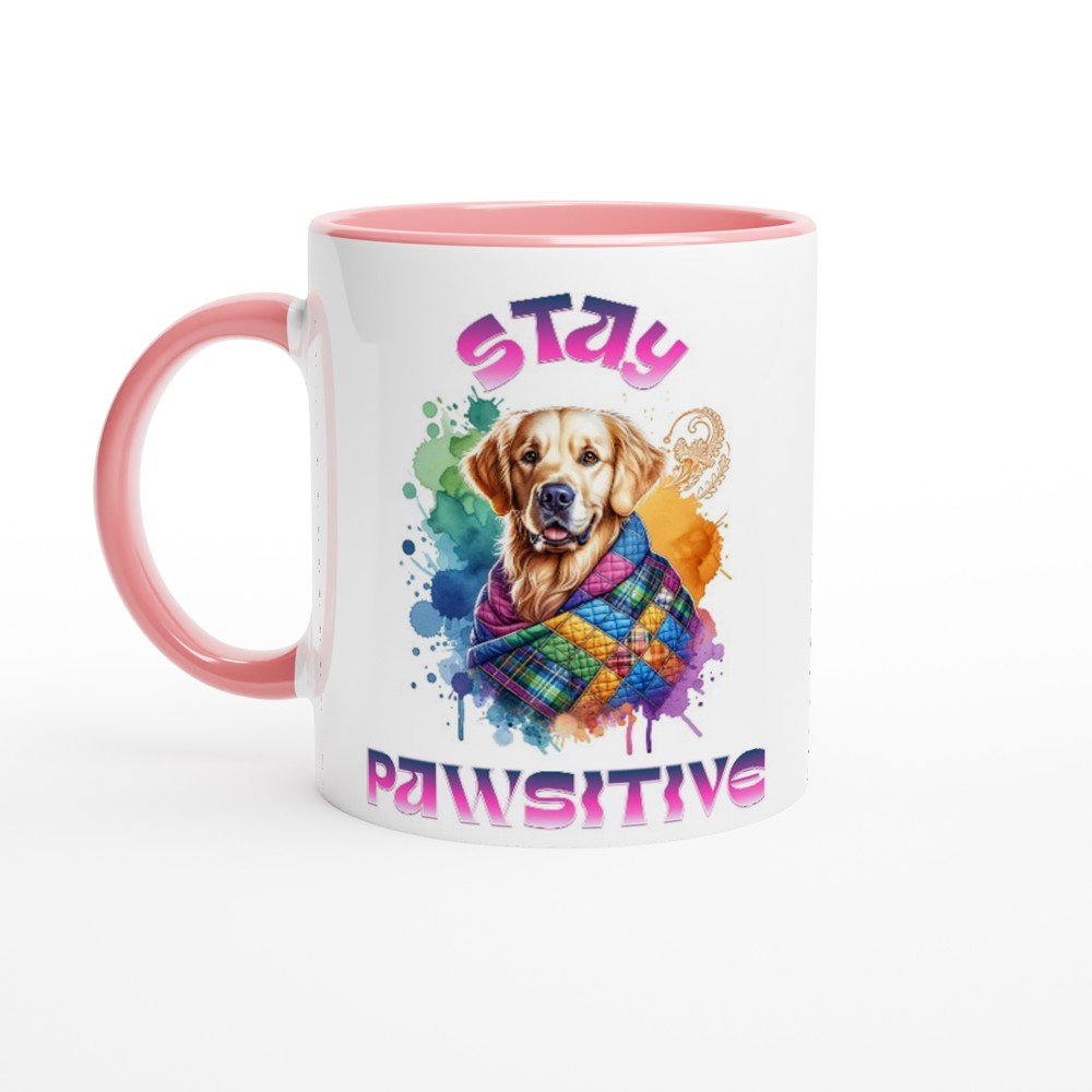 Golden Retriever Mug – Perfect Gift for Dog Lovers and Golden Enthusiasts - Ceramic Pink - Print Material