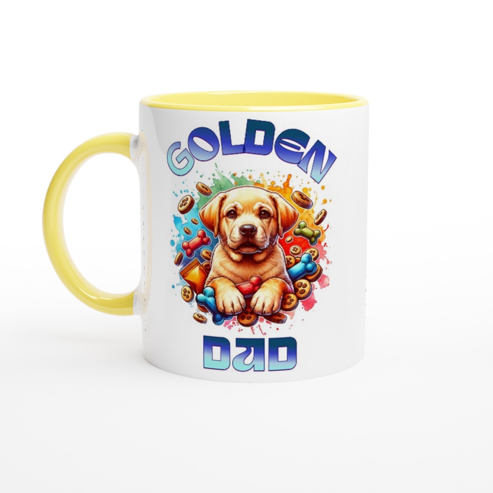 Cute Golden Retriever dad mug. Great gift for father’s day. - Ceramic Yellow - Print Material
