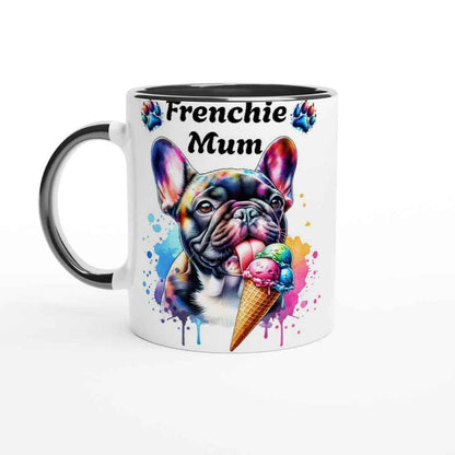 Cute Frenchie Mum 250ml Ceramic Mug – French Bulldog Licking Ice Cream | Gift for Frenchie Mums