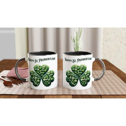 Happy St Patrick's Day Mug - Shamrock Design - Ceramic 250ml Coffee - Tea Cup - Dishwasher & Microwave Safe