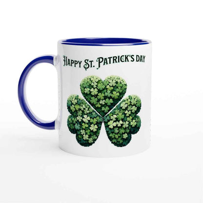 Happy St Patrick's Day Mug - Shamrock Design - Ceramic 250ml Coffee - Tea Cup - Dishwasher & Microwave Safe