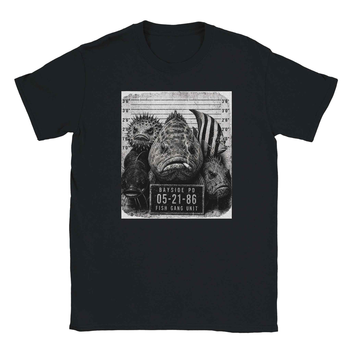 Funny Fish Gang Shirt, Fisherman Graphic Tee, Vintage Fish Mugshot T-Shirt, Fishing Lover, Angler Shirt, Marine Life Tee, Unisex Apparel