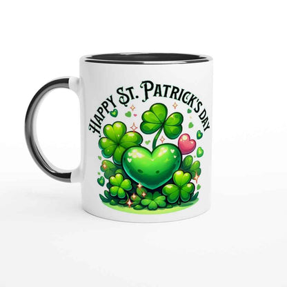 Happy St Patrick's Day Mug - Shamrock Design - Ceramic 250ml Coffee - Tea Cup - Dishwasher & Microwave Safe