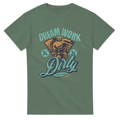 Mechanic Dream Work, dirty hands cotton T-shirt Funny slogan, Gift for dad, grandad, partner