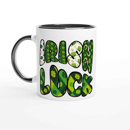 White  Irish luck 250ml Ceramic Mug with Colour Inside