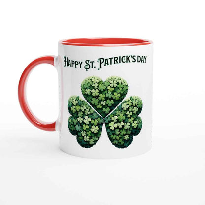 Happy St Patrick's Day Mug - Shamrock Design - Ceramic 250ml Coffee - Tea Cup - Dishwasher & Microwave Safe