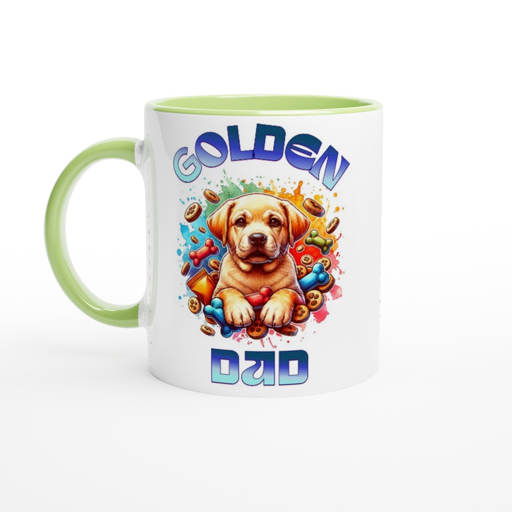 Cute Golden Retriever dad mug. Great gift for father’s day. - Ceramic Green - Print Material