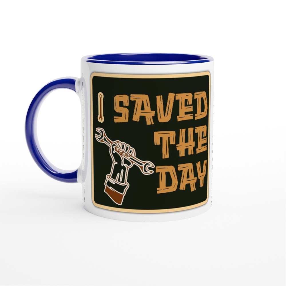 Funny Mug for mechanic White 250ml Ceramic Mug - Ceramic Blue - Mug