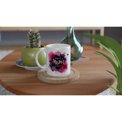 Best Mum Ever Mug – Mother’s Day Gift for Mum – 250ml White Ceramic Watercolour Accent Mug UK