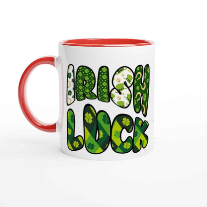 White  Irish luck 250ml Ceramic Mug with Colour Inside