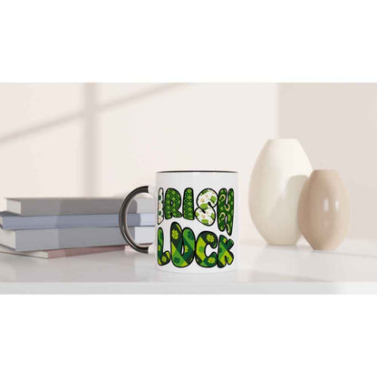 White  Irish luck 250ml Ceramic Mug with Colour Inside