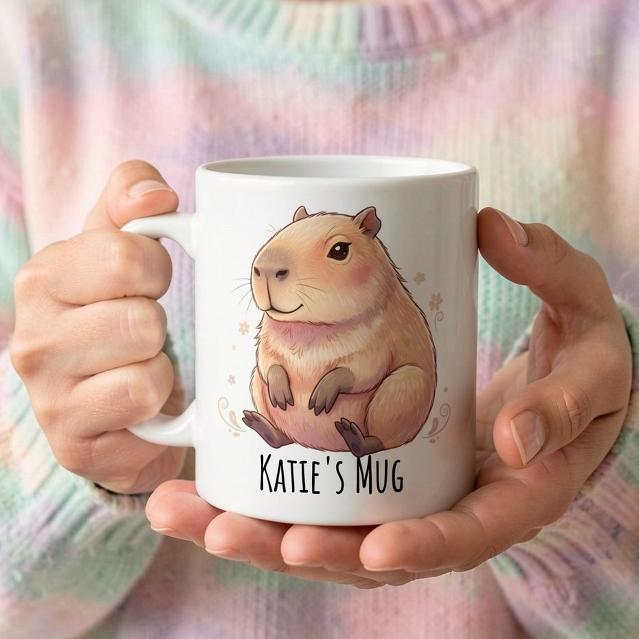 Personalised Capybara Mug – Custom Name Cute Animal Gift | 250ml Ceramic Mug