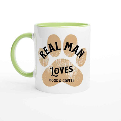 Real Men Love Dogs & Coffee 250ml Ceramic Mug – Funny Gift for Dog Dads & Coffee Lovers