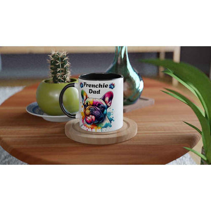 Frenchie Dad 250ml Ceramic Mug with Colour Inside – French Bulldog Gift for Him | Unique Frenchie Dad Present