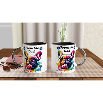 Frenchie Dad 250ml Ceramic Mug with Colour Inside – French Bulldog Gift for Him | Unique Frenchie Dad Present