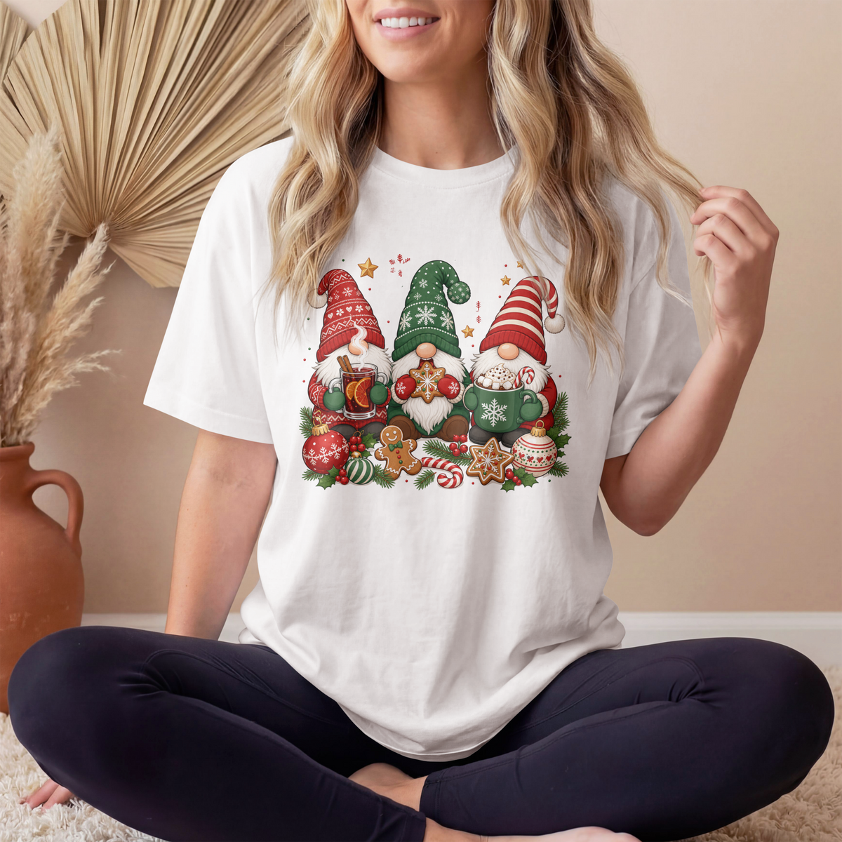 Christmas Gnomes Shirt, Mulled Wine Gnome Tee, Hot Chocolate Gnome Shirt, Christmas Cookie Gnome, Festive Holiday T-Shirt, Winter Gnome Gift