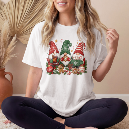 Christmas Gnomes Shirt, Mulled Wine Gnome Tee, Hot Chocolate Gnome Shirt, Christmas Cookie Gnome, Festive Holiday T-Shirt, Winter Gnome Gift