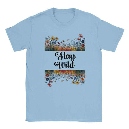 Stay Wild - Floral t shirt funny aesthetic t-shirts for preppy style lovers wildflowers