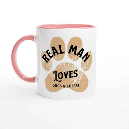 Real Men Love Dogs & Coffee 250ml Ceramic Mug – Funny Gift for Dog Dads & Coffee Lovers