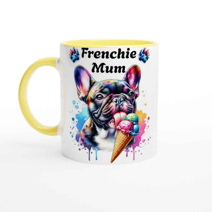 Cute Frenchie Mum 250ml Ceramic Mug – French Bulldog Licking Ice Cream | Gift for Frenchie Mums