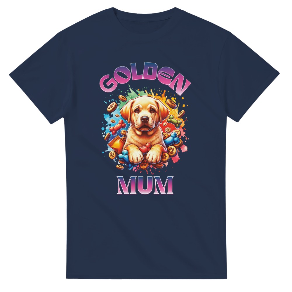 T- shirt for Golden Retriever mum. Great gift for mother’s day - Navy / S - T-shirt
