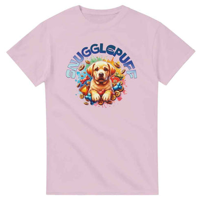 Cute Golden Retriever puppy Snugglepuff colourful T-shirt.