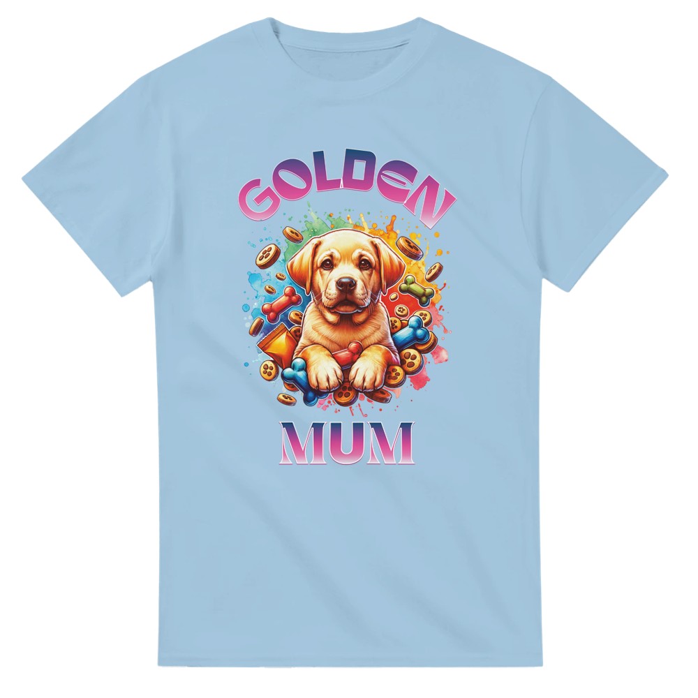 T- shirt for Golden Retriever mum. Great gift for mother’s day - Light Blue / M - T-shirt