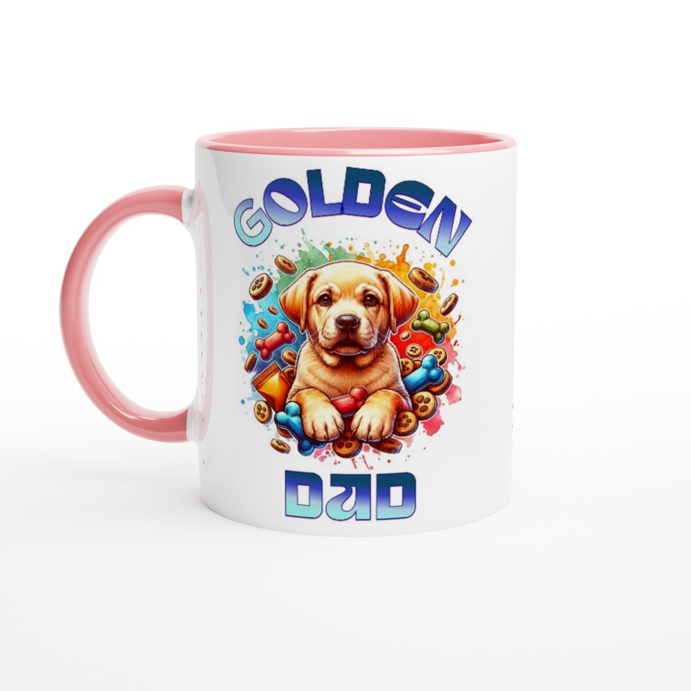 Cute Golden Retriever dad mug. Great gift for father’s day. - Ceramic Pink - Print Material