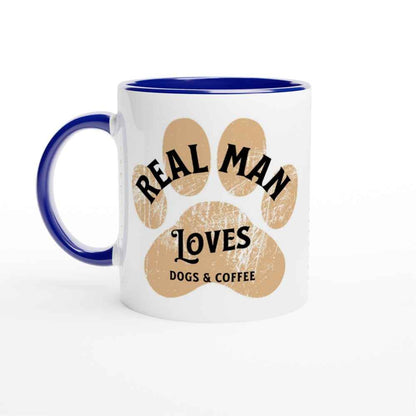 Real Men Love Dogs & Coffee 250ml Ceramic Mug – Funny Gift for Dog Dads & Coffee Lovers