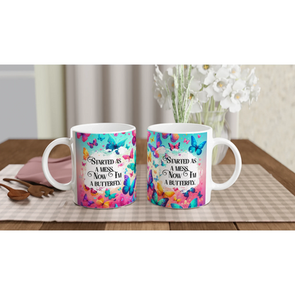 Ceramic Butterfly Mug – 250ml with Inspirational Quote for Animal Lovers