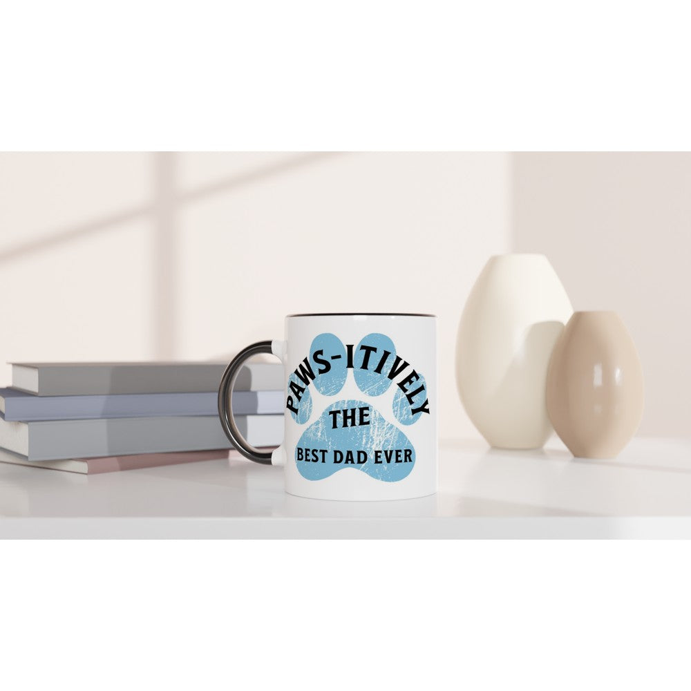 Pawsitively the Best Dad Ever Mug - Dog Lover Gift for Father’s Day - Good Mood Coffee Cup - Print Material