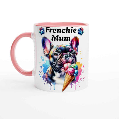 Cute Frenchie Mum 250ml Ceramic Mug – French Bulldog Licking Ice Cream | Gift for Frenchie Mums