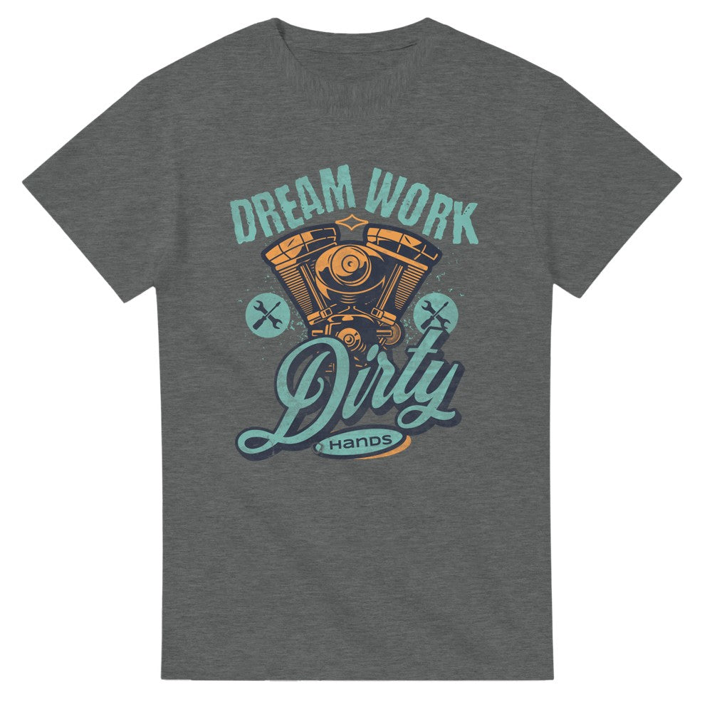 Mechanic Dream Work dirty hands cotton T-shirt Funny slogan Gift for dad grandad partner - Graphite Heather / S