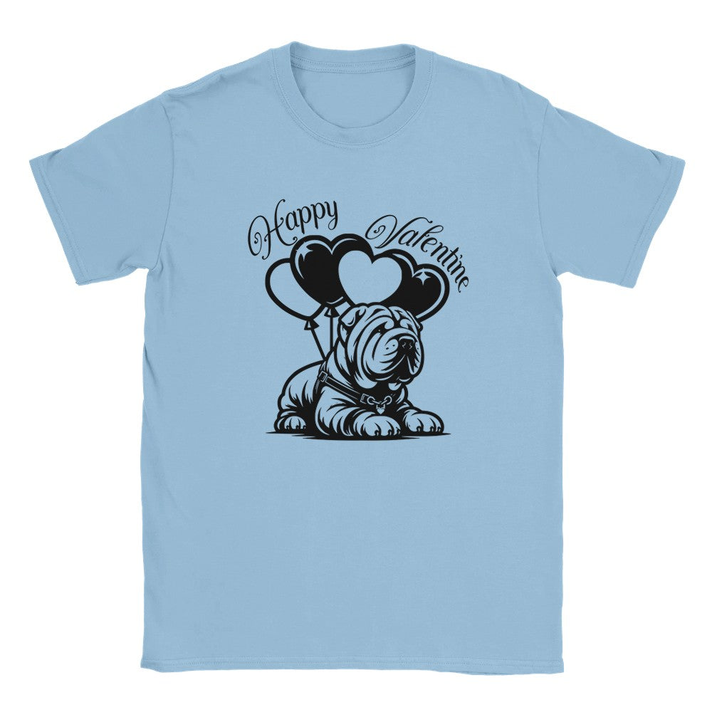 Romantic Shar Pei T-Shirt - Cute Valentine’s Gift - Soft Feel Tee - Light Blue / S - T-shirt