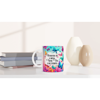 Ceramic Butterfly Mug – 250ml with Inspirational Quote for Animal Lovers