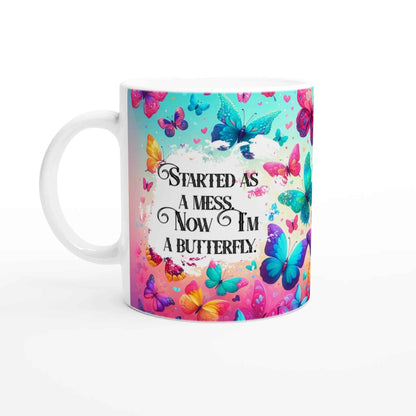 Ceramic Butterfly Mug – 250ml with Inspirational Quote for Animal Lovers