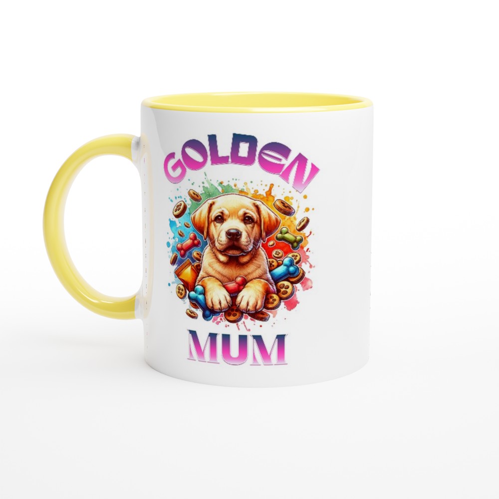 Cute Golden Retriever mum mug. Great gift for mother’s day. - Ceramic Yellow - Print Material