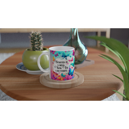 Ceramic Butterfly Mug – 250ml with Inspirational Quote for Animal Lovers