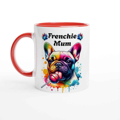 Frenchie Mum Ceramic Mug – French Bulldog Licking a Lollipop | Cute Gift for Frenchie Mums